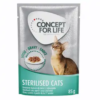 Zooplus 24x85g Gemengd Gelei & Saus Sterilised in Saus en Gelei Concept for Life Kattenvoer aanbieding