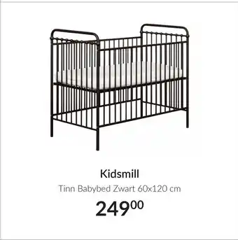 Babypark Kidsmill Tinn Babybed Zwart aanbieding