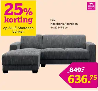 Leen Bakker Hoekbank aberdeen 84 x 238 x 158 cm aanbieding