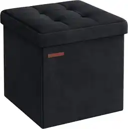 Amazon SONGMICS Zitbank met opbergruimte van fluweel, inklapbare zitkist, opbergdoos met deksel, voetenbank, 38 x 38 x 38 cm, tot 30 aanbieding