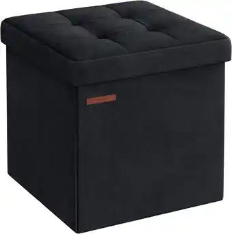 Amazon SONGMICS Zitbank met opbergruimte van fluweel, inklapbare zitkist, opbergdoos met deksel, voetenbank, 38 x 38 x 38 cm, tot 30 aanbieding