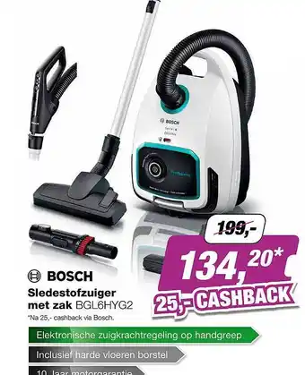 EP Bosch sledestofzuiger met zak bgl6hyg2 aanbieding