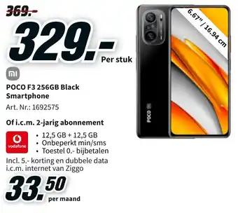 MediaMarkt POCO F3 256GB Black Smartphone aanbieding