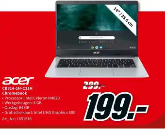 MediaMarkt Acer CB314-1H-C21H Chromebook aanbieding