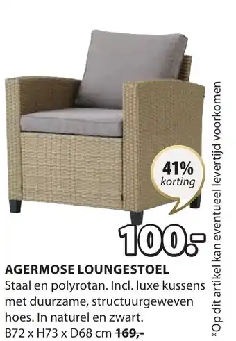 Jysk AGERMOSE LOUNGESTOEL B72 x H73 x D68 cm aanbieding