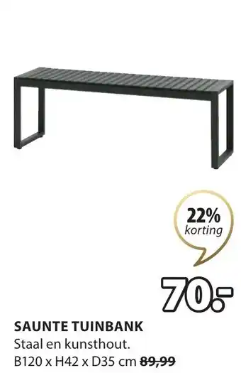Jysk SAUNTE TUINBANK B120 x H42 x D35 cm aanbieding