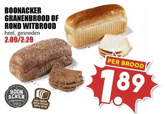 MCD Supermarkt Boonacker granenbrood of rond witbrood aanbieding