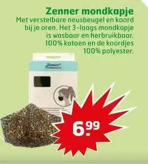 Trekpleister Zenner mondkapje aanbieding