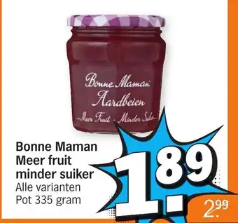 Albert Heijn Bonne Maman Meer fruit minder suiker 335g aanbieding