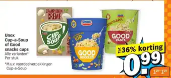 Albert Heijn Unox Cup a Soup of Good snacks cups aanbieding