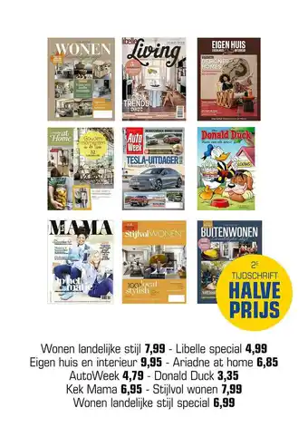 Primera Wonen landelijke stijl, libelle special, eigen huis en interieur, ariadne at home, autoweek, donald duck, kek mama, stijlvol aanbieding