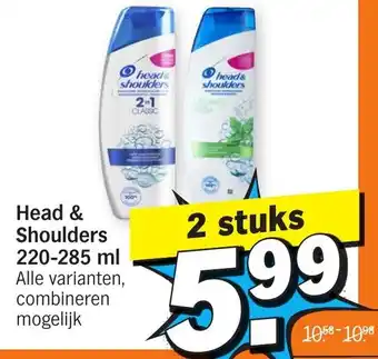 Albert Heijn Head & Shoulders 2*250-285ml aanbieding