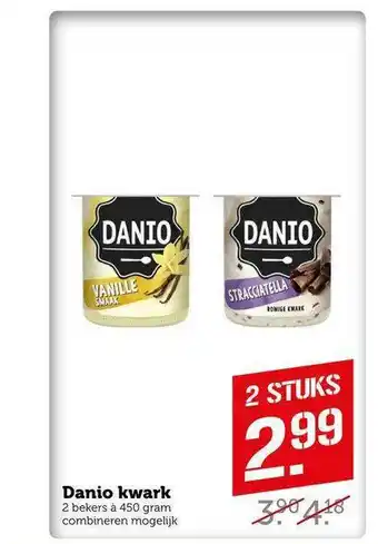 Coop Danio kwark 450 gram aanbieding