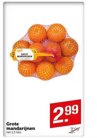 Coop Grote mandarijnen 1,5 kilo aanbieding