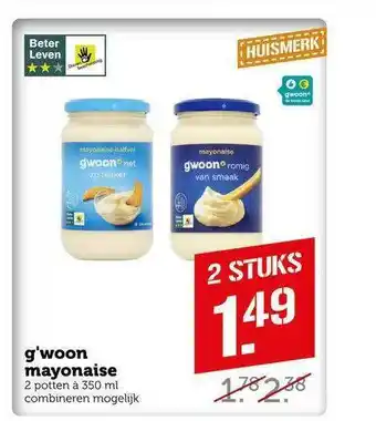 Coop G'woon mayonaise 350 ml aanbieding