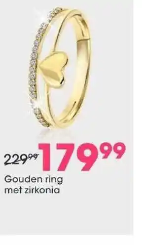 Lucardi Gouden ring met zirkonia aanbieding