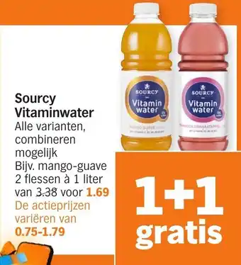 Albert Heijn Sourcy Vitaminwater 2*1L aanbieding