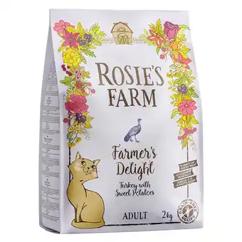 Zooplus 3x2kg Rosie's Farm Adult Kalkoen met Zoete Aardappel Kattenvoer droog aanbieding
