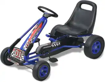 Bol.com vidaXL Skelter met pedalen en verstelbare zitting blauw aanbieding