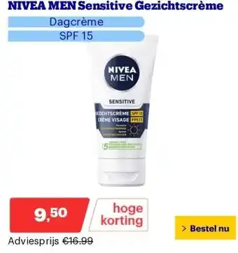 Bol.com NIVEA MEN Sensitive Gezichtscrème aanbieding