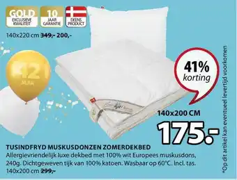 Jysk Tusindfryd muskusdonzen zomerdekbed 41% Korting 140x200 cm aanbieding