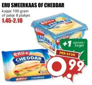 MCD Supermarkt ERU SMEERKAAS OF CHEDDAR aanbieding