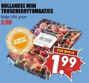 MCD Supermarkt HOLLANDSE MINI TROSCHERRYTOMAATJES aanbieding