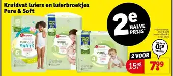 Kruidvat Kruidvat luiers en luierbroekjes Pure & Soft aanbieding