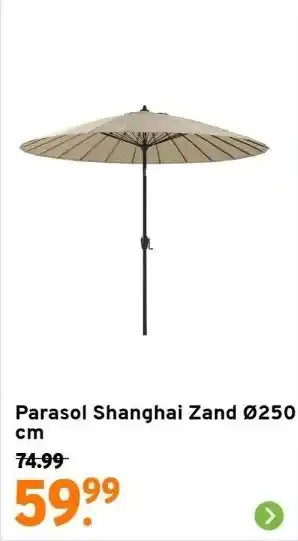 GAMMA Parasol Shanghai Zand Ø250 cm aanbieding