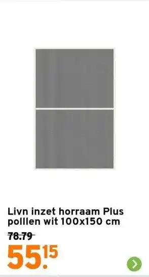 GAMMA Livn inzet horraam Plus polllen wit 100x150 cm aanbieding