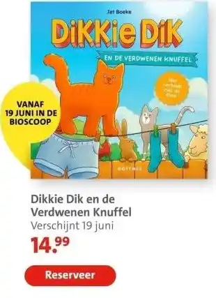 Bruna Dikkie Dik en de Verdwenen Knuffel Verschijnt 19 juni aanbieding