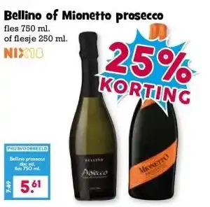 Boon`s Markt Bellino of Mionetto prosecco aanbieding