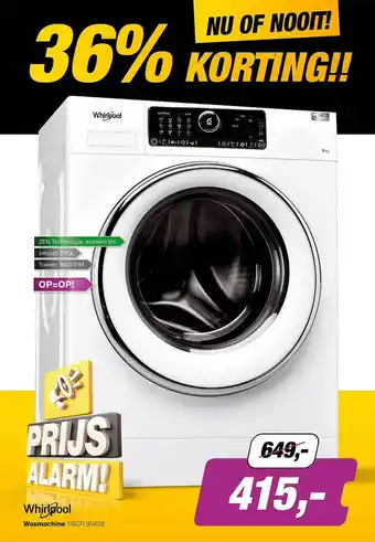 EP Whirlpool wasmachine fscr 90428 36% Korting aanbieding