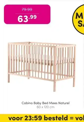 Baby & Tiener Cabino Baby Bed Mees Naturel aanbieding