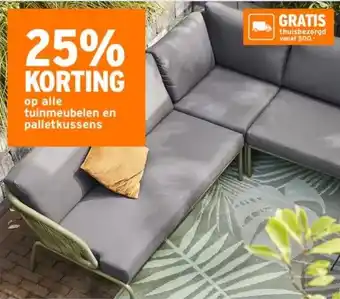 GAMMA 25% KORTING op alle tuinmeubelen en palletkussens aanbieding