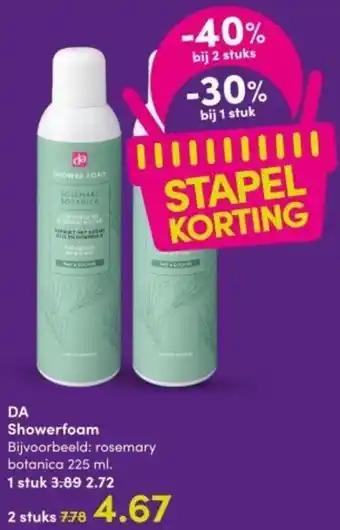 DA Showerfoam 225ml aanbieding