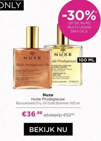 ICI Paris XL Nuxe Huile Prodigieuse Dry Oil Gold Shimmer 100 ml aanbieding