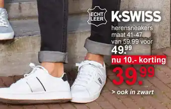 Scapino Kswiss herensneakers 41-47 aanbieding