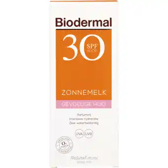 Albert Heijn Biodermal Zonnemelk gevoelige huid spf30 aanbieding