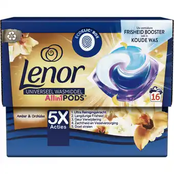 Albert Heijn Lenor Pods gouden orchidee wasmiddelcapsules aanbieding