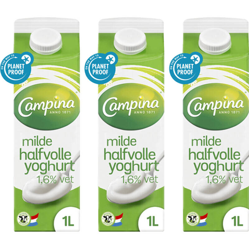 Campina yoghurt voordeelpakket 3-pack aanbieding bij Albert Heijn