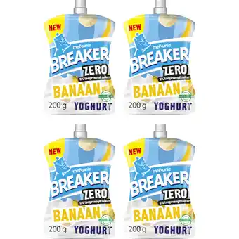 Albert Heijn Melkunie Breaker Zero Banaan yoghurt 4-pack aanbieding