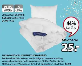 Jysk Living medical synthetisch dekbed 44% Korting 140x200 cm aanbieding