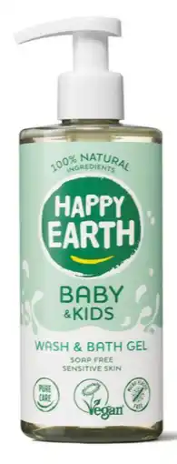 De Online Drogist Happy Earth Baby & Kids Bath & Washgel aanbieding