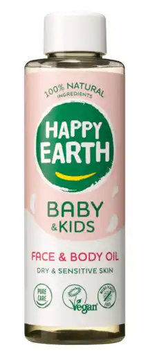 De Online Drogist Happy Earth Baby & Kids Face & Body Oil aanbieding
