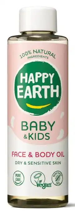De Online Drogist Happy Earth Baby & Kids Face & Body Oil aanbieding