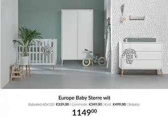 Babypark Europe Baby Sterre wit aanbieding