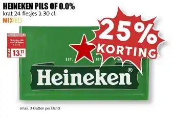 MCD Supermarkt Heineken pils Of 0.0%  30cl aanbieding