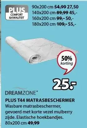 Jysk Plus t44 matrasbeschermer 80x200 cm aanbieding