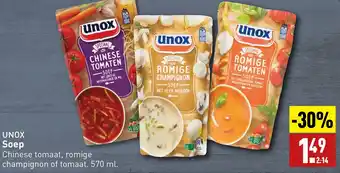 ALDI Unox soep aanbieding